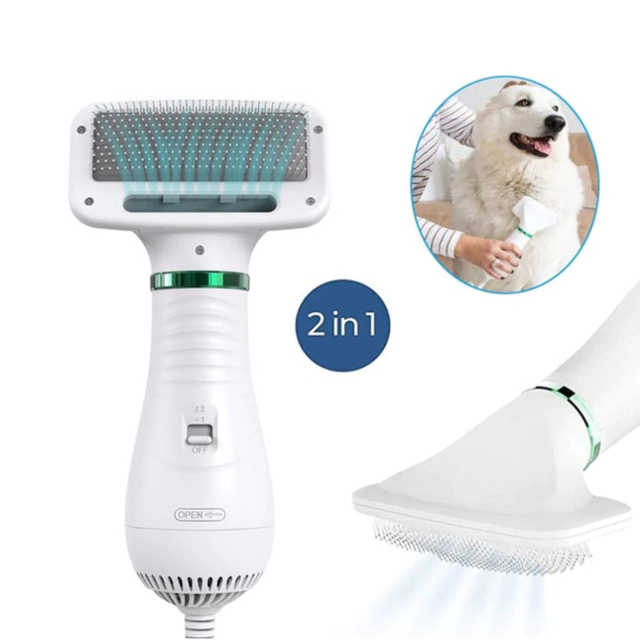 Glowy PetBrush. CEPILLO Y SECADOR DE MASCOTAS 2 EN 1