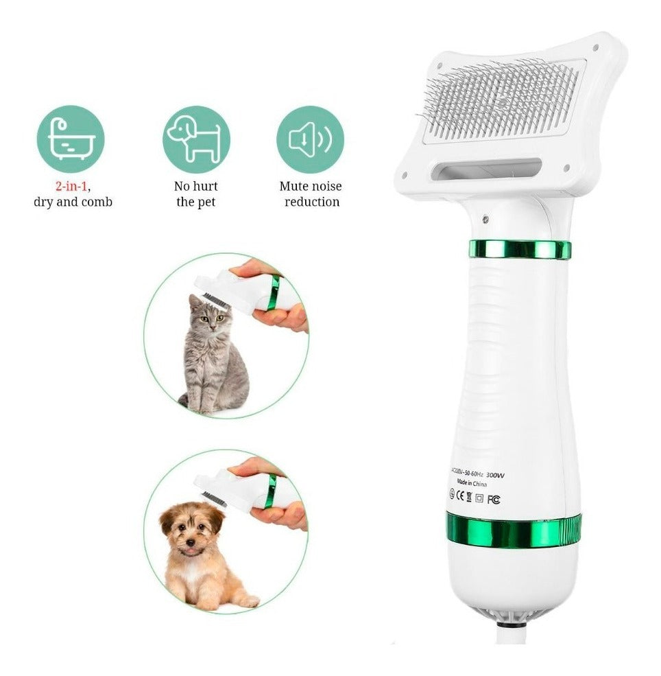 Glowy PetBrush. CEPILLO Y SECADOR DE MASCOTAS 2 EN 1