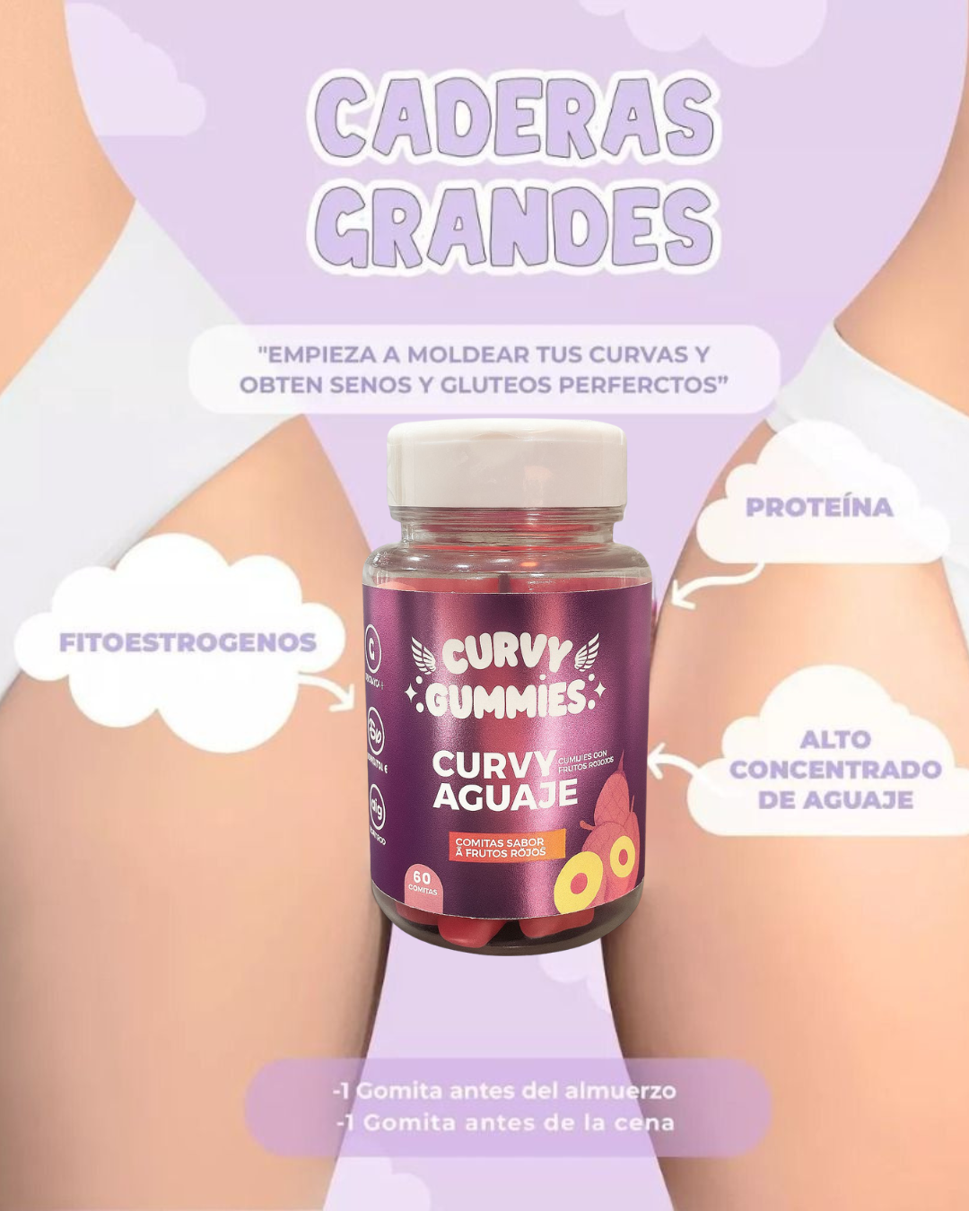 BootyGlow Natura l. CURVY GUMMIES X 3